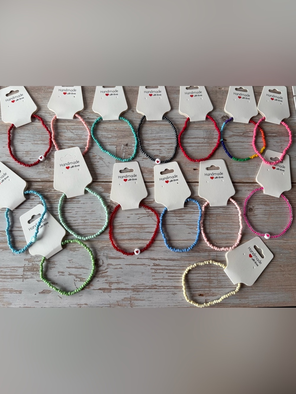 Beaded Bracelet lot, stretchy bracelet bulk, set of 15, goody bag items